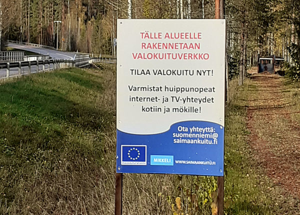 Valokuituverkko Suomenniemelle - yhteistyöllä tuloksia