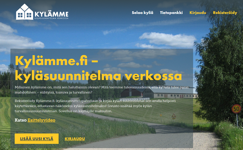 Näyttökuva Kylämme.fi -sivustosta.